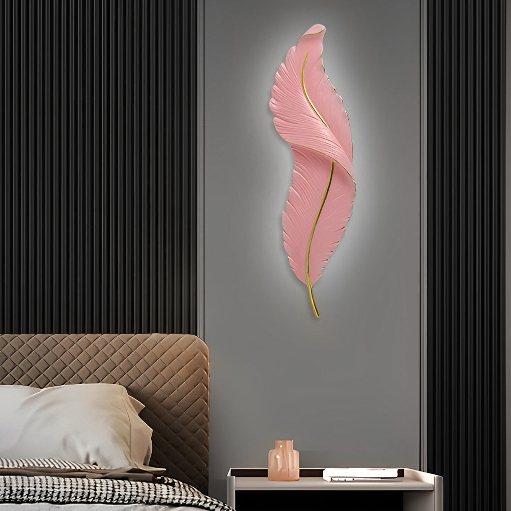 Creative Feather Wall Light LED White Luxury Modern Wall Sconce Lamp Lighting - Lamp Outdoor