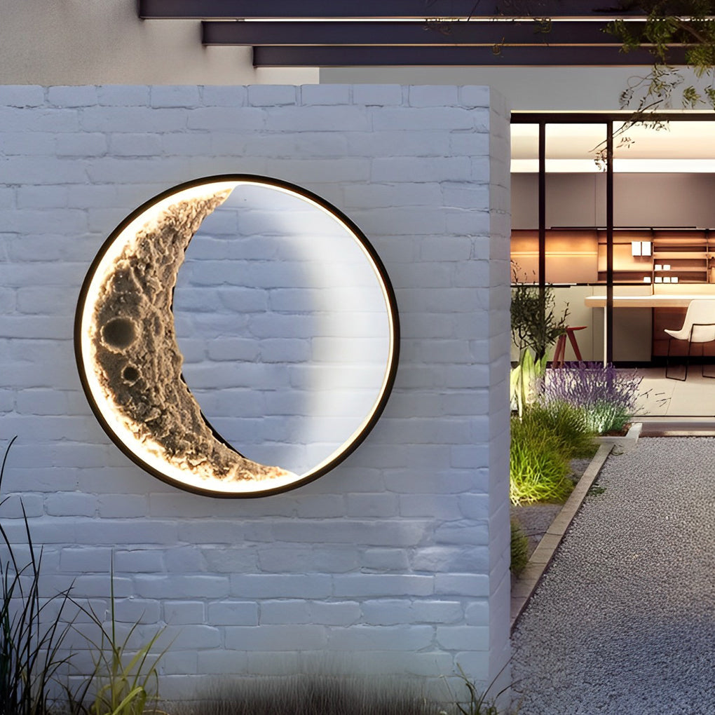 Modern Creative Outdoor Waterproof Moon LED Stair Aisle Exterior Wall Lamp - Dazuma