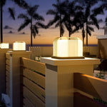 Square Creative LED Waterproof PE Shade Modern Solar Fence Post Lights - Dazuma