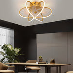 Round Flower Cage LED Dimmable with Remote Bladeless Ceiling Fans Lamp - Lamp Outdoor