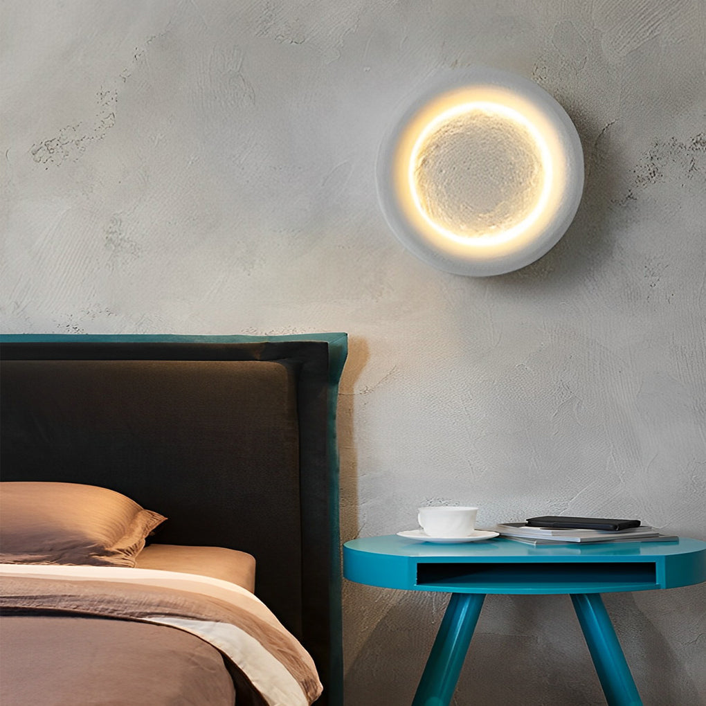 Creative Resin Round Moon LED Nordic Wall Lamp Wall Sconce Lighting - Lamp Outdoor