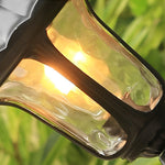 Vintage Classic Black LED Outdoor Lawn Post Light with Water Glass Lens - Lamp Outdoor