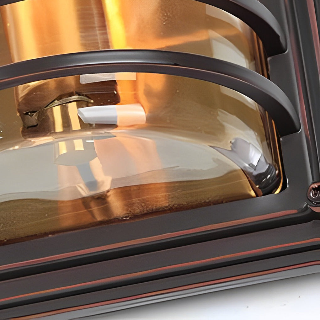 Vintage Aluminum Brown Glass Waterproof Modern Outdoor Wall Light - Lamp Outdoor