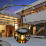 2PCS Metal Pumpkin LED Waterproof Black Modern Solar Outdoor Lanterns - Dazuma
