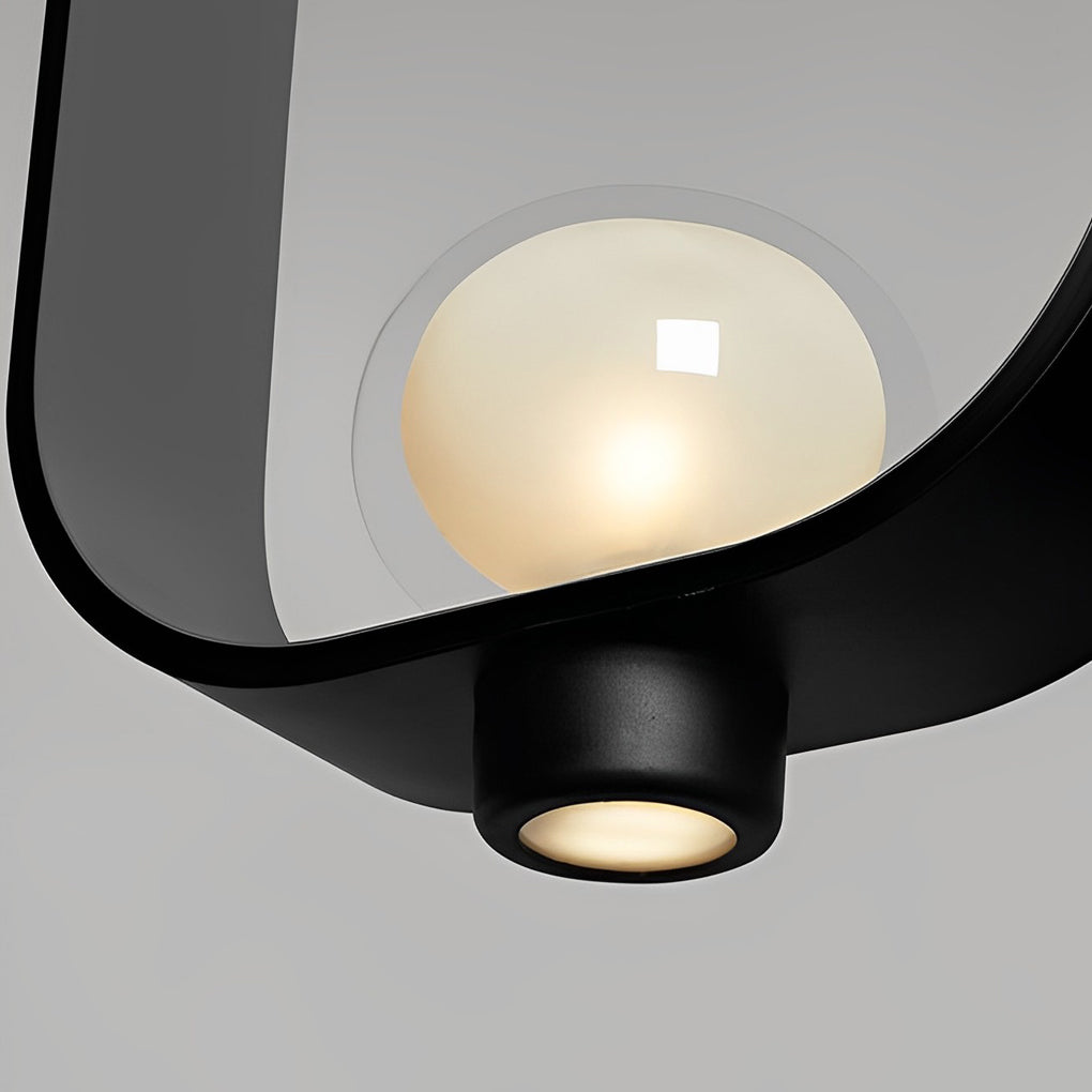 Rounded Rectangular Creative Electroplated Iron Glass Nordic Pendant Lights - Lamp Outdoor