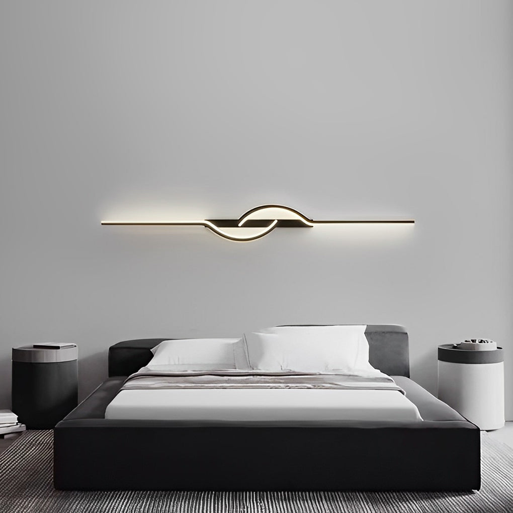 Strip Creative Stepless Dimming 3 Step Dimming Black Modern Wall Lamp - Lamp Outdoor
