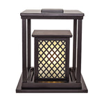 Detail shot of precision-engineered lamp mounting system with dark bronze finish