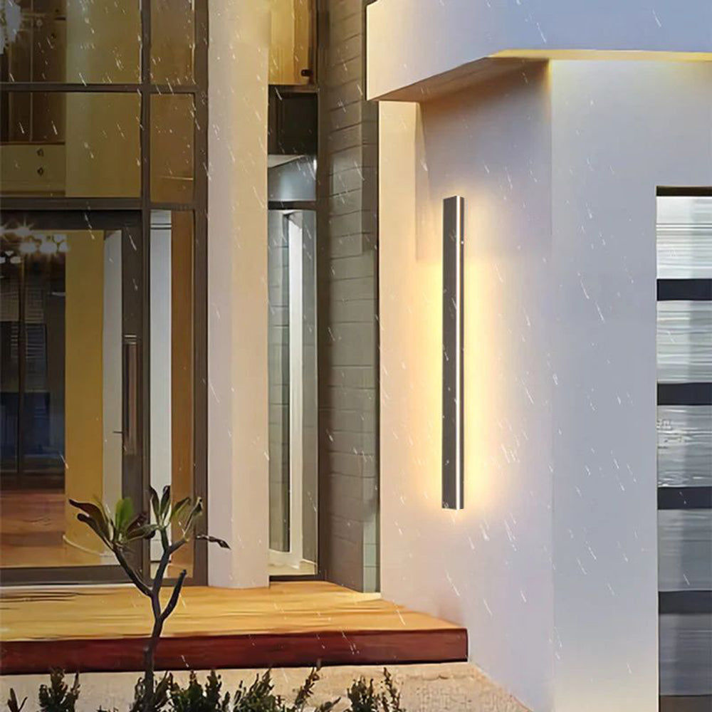 Arisha Sleek Minimalist Rimless Linear Metal Outdoor Wall Light - Letslighting