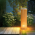Ritta Retro Metal/Rattan Floor Lamp, Hardwired/Solar/LED, Outdoor - Lamp Outdoor