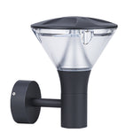 Sleek black post-top lantern with contemporary design and frosted glass diffuser for pathway lighting