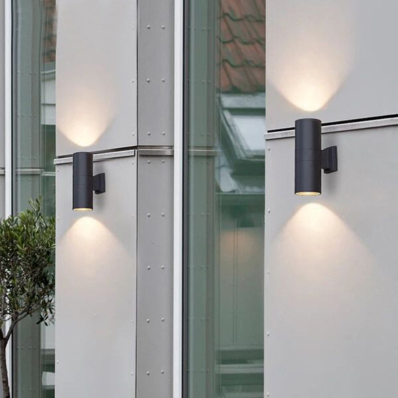 Ray Minimalist Double-headed LED Outdoor Wall Lamp Metal Glass Garden Corridor - Letslighting