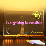 LED Acrylic Message Board Colorful Writable Table Lamp - Lamp Outdoor