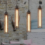 Retro Iron Energy-saving LED Black Industrial Style Pendant Light Fixture - Lamp Outdoor