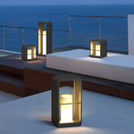 Rectangular Frame Waterproof Black Modern Solar Lights Outdoor Lanterns - Dazuma