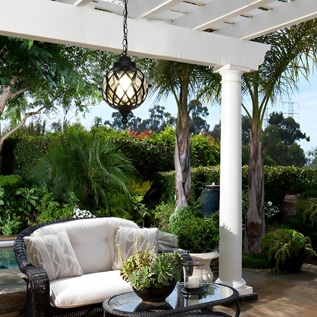 Waterproof Glass Ball Retro European Style Outdoor Chandelier - Dazuma