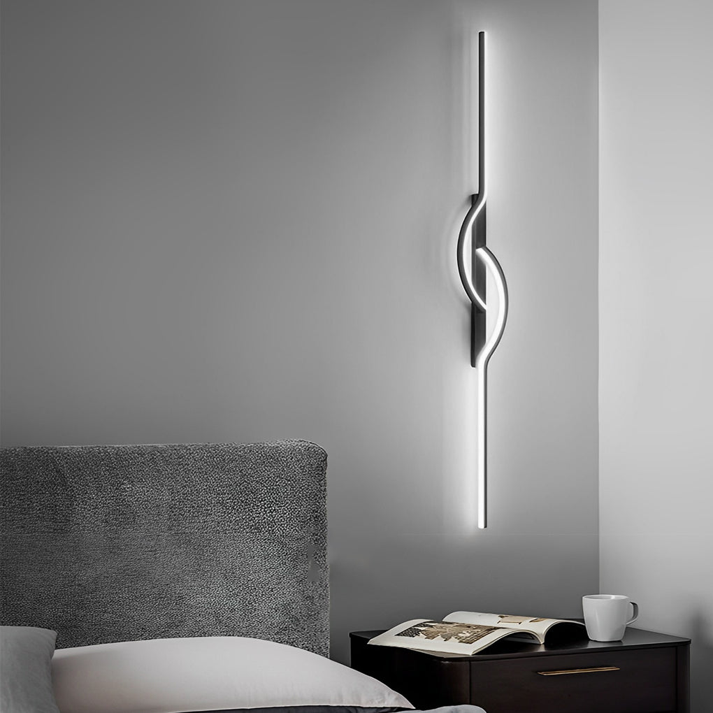 Strip Creative Stepless Dimming 3 Step Dimming Black Modern Wall Lamp - Lamp Outdoor