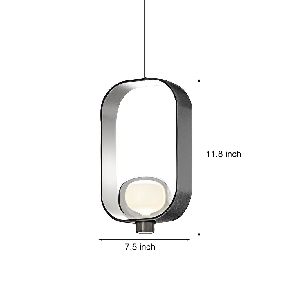 Rounded Rectangular Creative Electroplated Iron Glass Nordic Pendant Lights - Lamp Outdoor