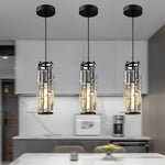 1 Pc Creative Iron Crystal Glass Industrial Style Chandelier Pendant Lights - Lamp Outdoor