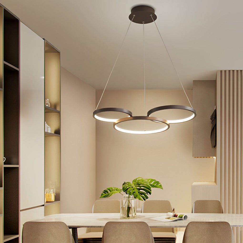 3 Rings Chandelier Dimmable Ceiling Lights with Remote Control - Lamp Outdoor