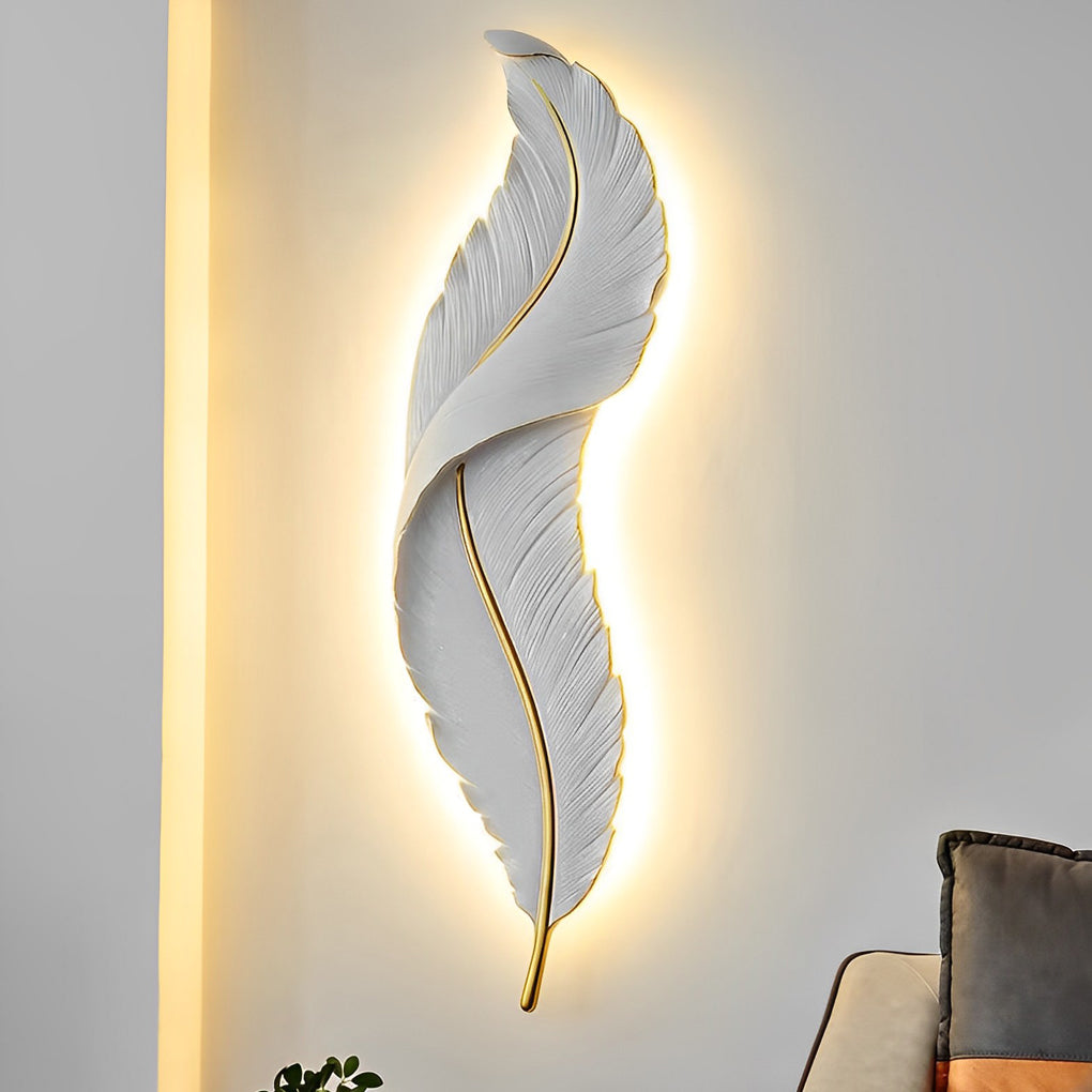 Creative Feather Wall Light LED White Luxury Modern Wall Sconce Lamp Lighting - Lamp Outdoor