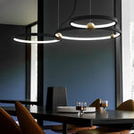 Circular Combination Creative Art Metal Black Post-Modern Chandelier - Lamp Outdoor