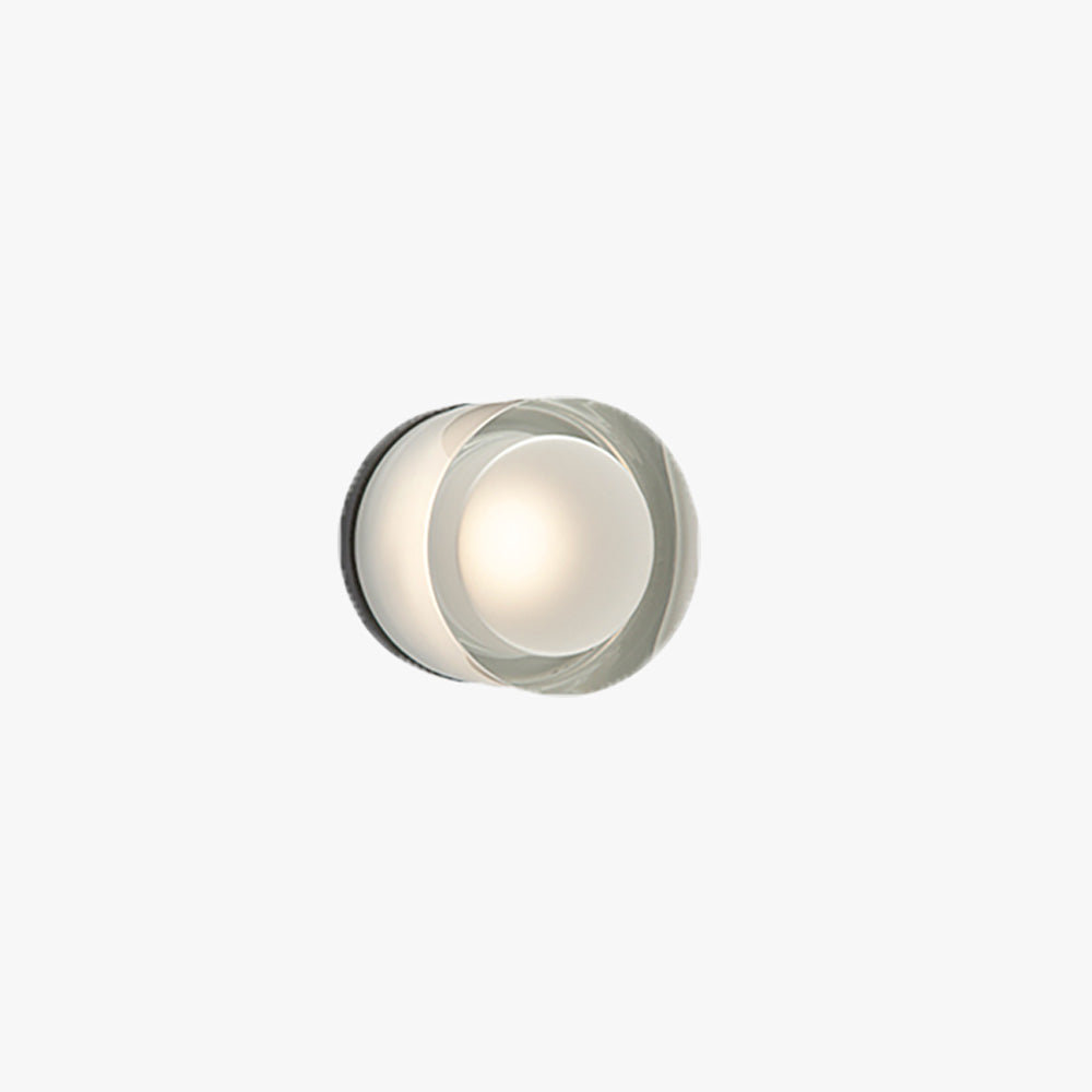 Valentina Modern Mini Drum Metal/Acrylic Outdoor Wall Lamp, Transparent - Letslighting