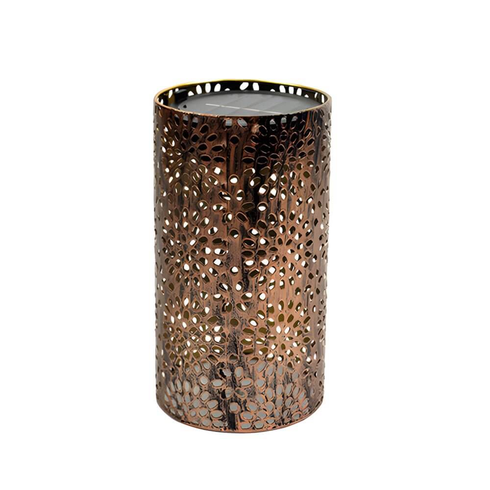 7.3-Inch H Metal Cut-Out Solar Outdoor Lantern - Lamp Outdoor