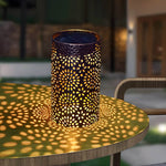 7.3-Inch H Metal Cut-Out Solar Outdoor Lantern - Lamp Outdoor