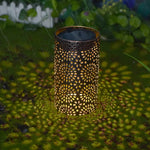 7.3-Inch H Metal Cut-Out Solar Outdoor Lantern - Lamp Outdoor