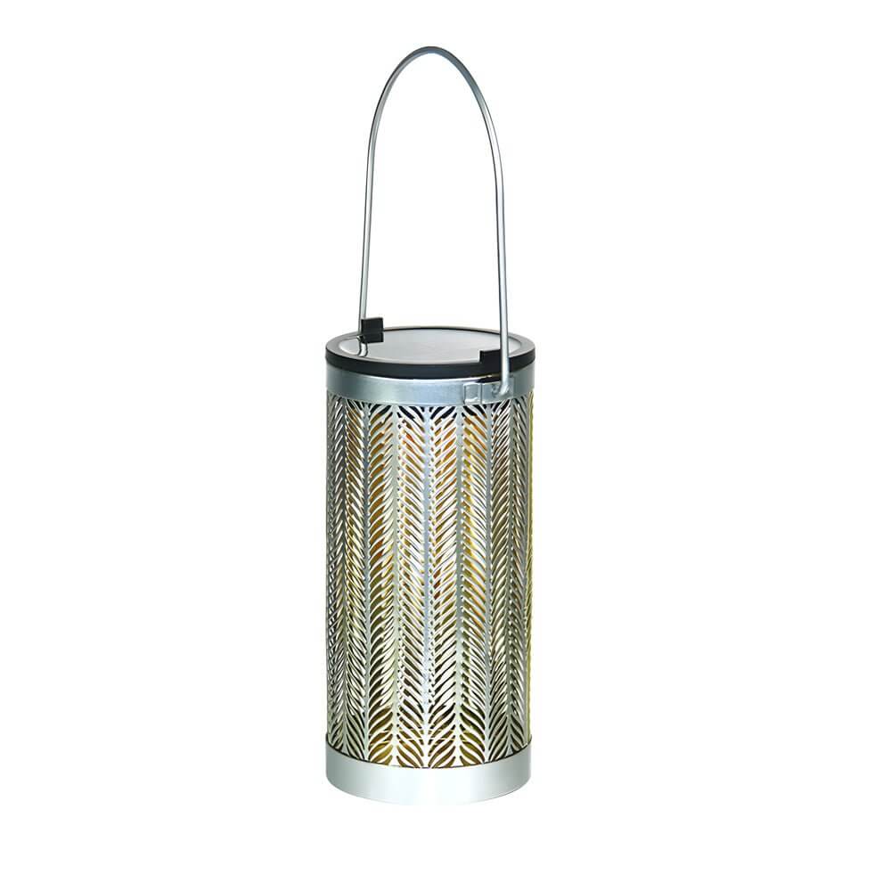 7.3-Inch H Metal Cutout Solar Portable Hanging Lantern - Lamp Outdoor