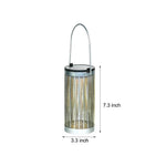 7.3-Inch H Metal Cutout Solar Portable Hanging Lantern - Lamp Outdoor