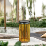7.3-Inch H Metal Cutout Solar Portable Hanging Lantern - Lamp Outdoor