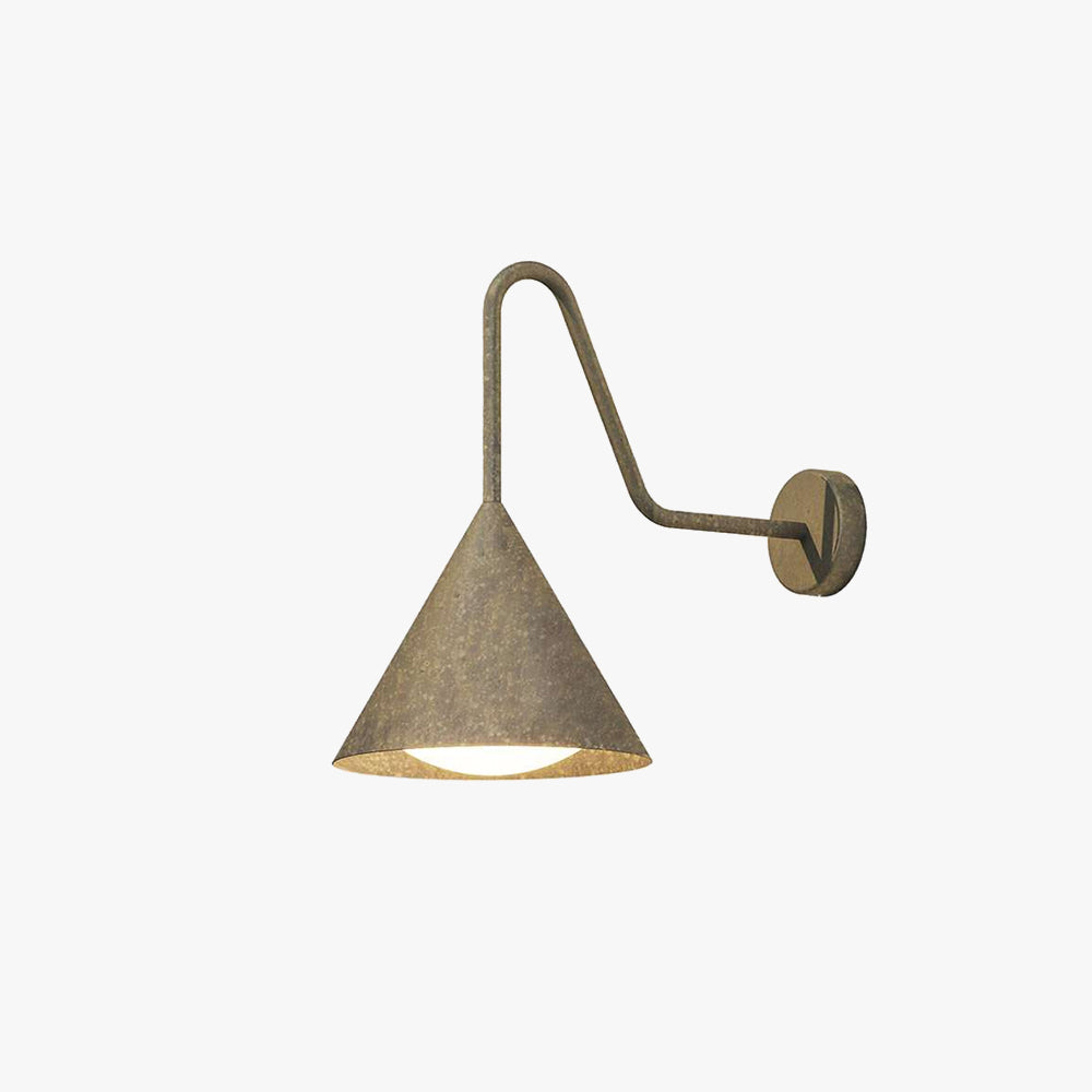 Arisha Modern Minimalist Cone Metal Outdoor Waterproof Wall Lamp，Black/Gold - Letslighting