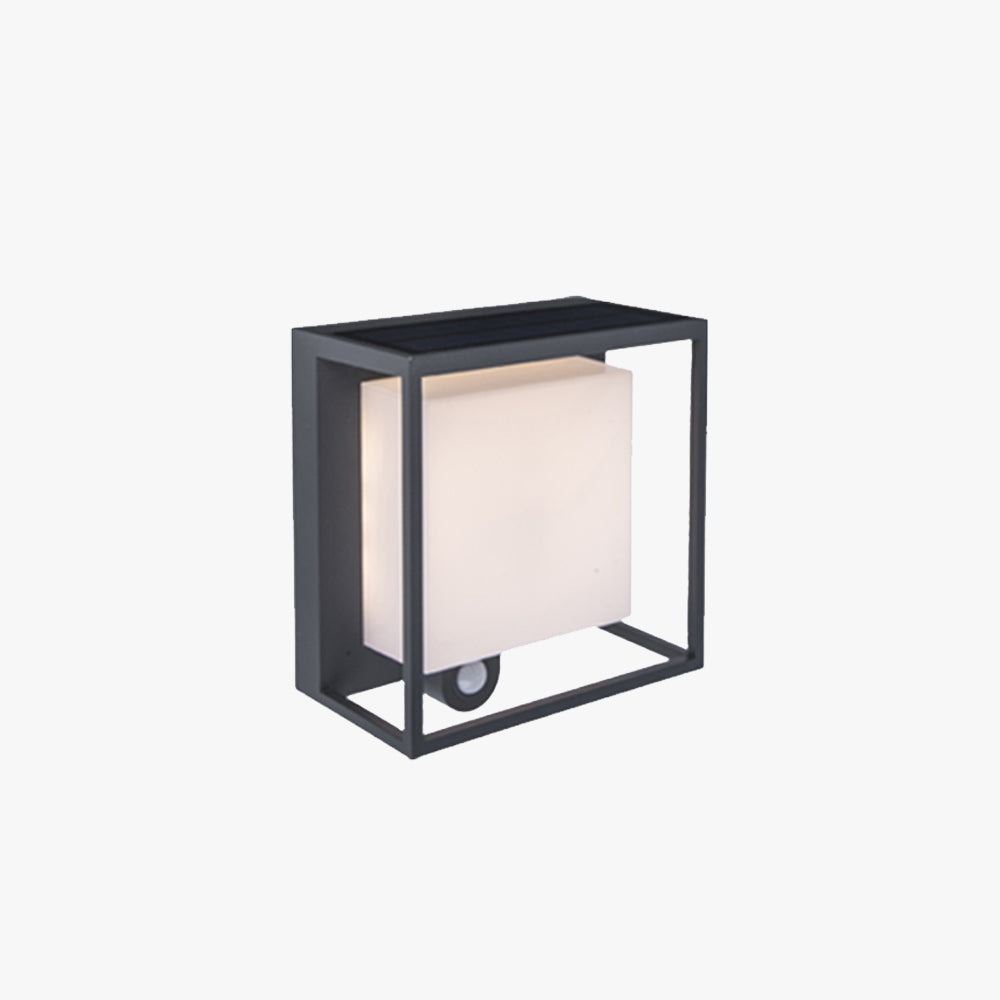 Ray Modern Rectangular Acrylic Sensor Solar Powered Outdoor Wall Lamp - Lamp Outdoor