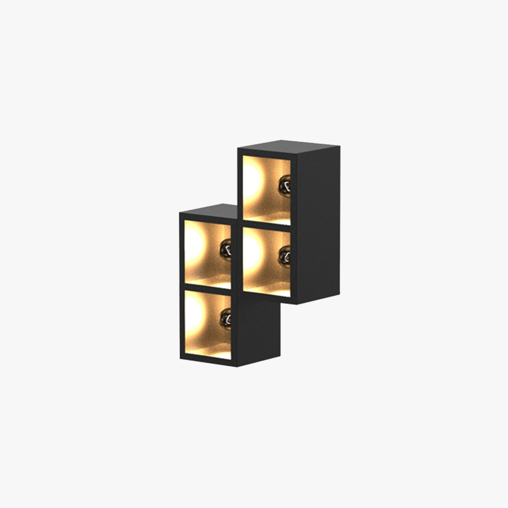 Ray Modern Cube Square Metal Glass Outdoor Wall Lamp - Lamp Outdoor