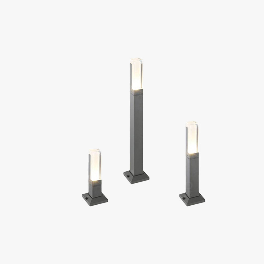 Ray Modern Metal Rectangular Outdoor Path Light With Sensor - Lamp Outdoor