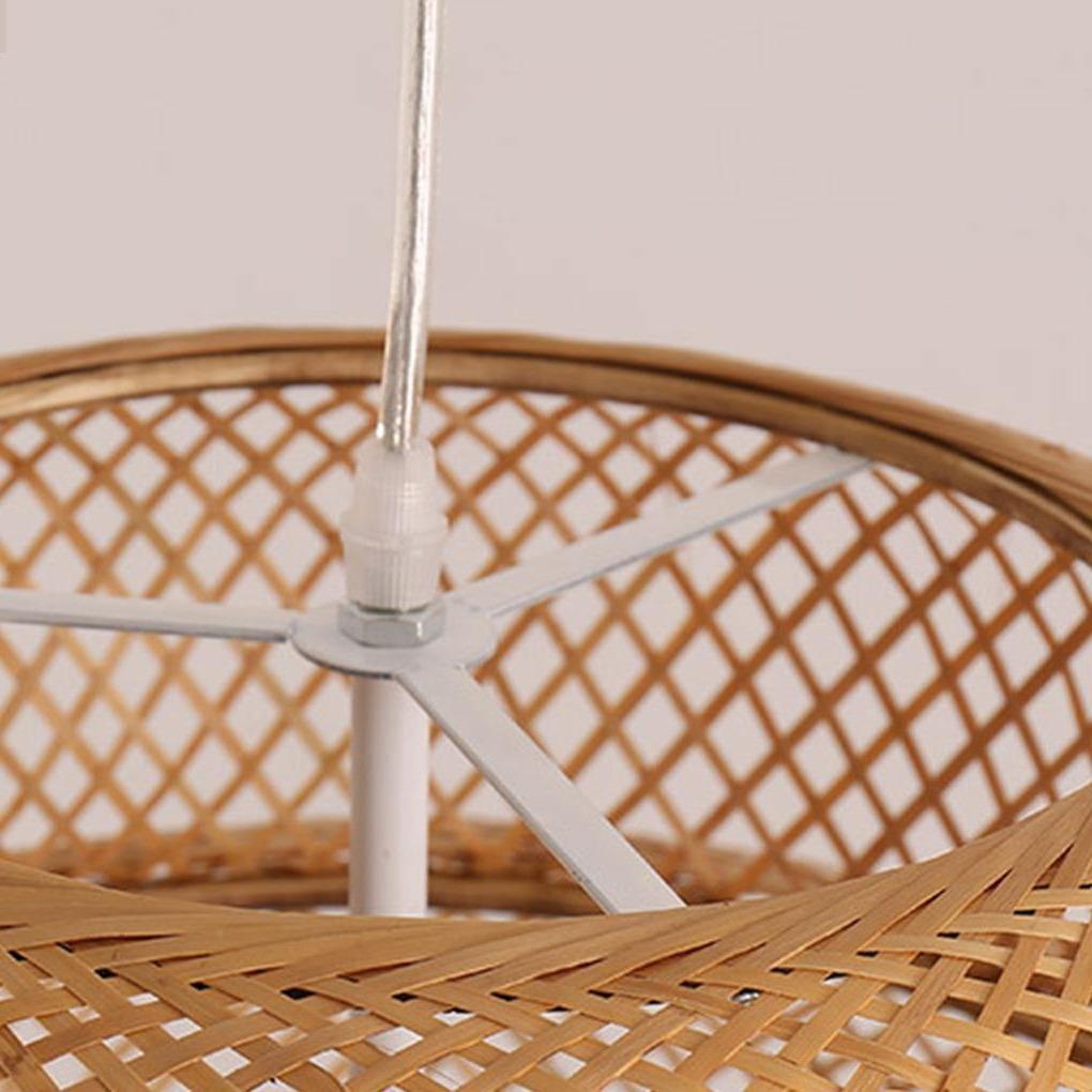 3-Tiered Rustic Bamboo Woven Pendant Light Living Room Lighting Ideasing 1-Light Single Cylinder Pendant - Lamp Outdoor