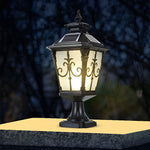 Retro Pattern Waterproof LED European Style Solar Fence Post Lights - Dazuma