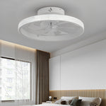 Round Inverter Mute LED Dimmable Modern Bladeless Ceiling Fans with Remote - Lamp Outdoor