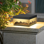 Mountain Scenery LED Waterproof Black Modern Solar Fence Post Lights - Dazuma