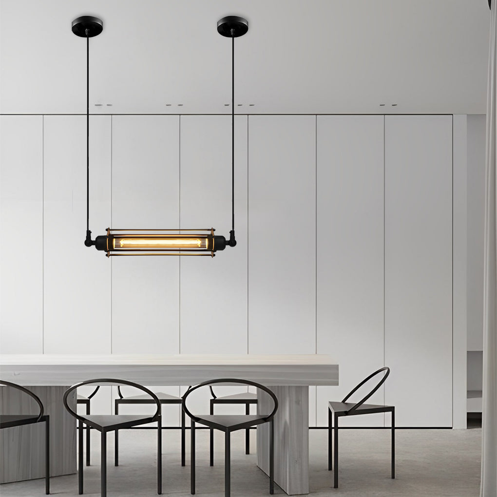 Retro Iron Energy-saving LED Black Industrial Style Pendant Light Fixture - Lamp Outdoor