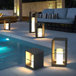 Rectangular Frame Waterproof Black Modern Solar Lights Outdoor Lanterns - Dazuma