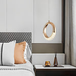Ring Shaped LED Electroplated Metal Modern Pendant Light Hanging Lamp - Lamp Outdoor