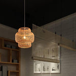 3-Tiered Rustic Bamboo Woven Pendant Light Living Room Lighting Ideasing 1-Light Single Cylinder Pendant - Lamp Outdoor