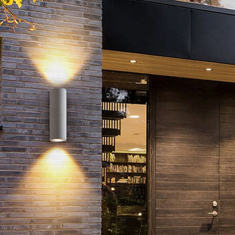 Ray Minimalist Cylindrical LED Outdoor Wall Lamp Cement Garden Corridor - Letslighting