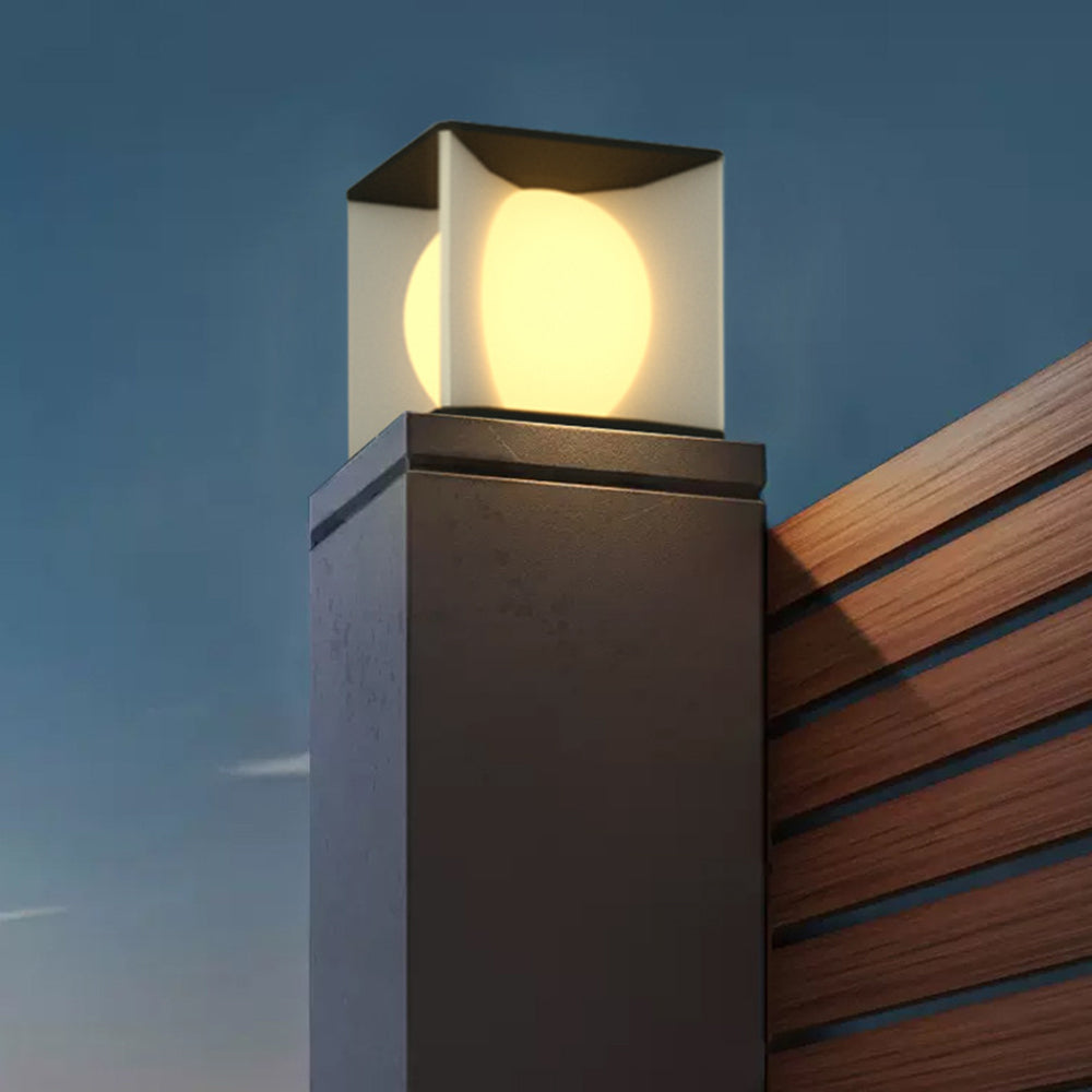 Aria Modern Moon Metal Outdoor Pier-Mount Pillar Light - Letslighting