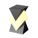 Contemporary chevron-shaped pillar light with bold geometric form and integrated LED lighting