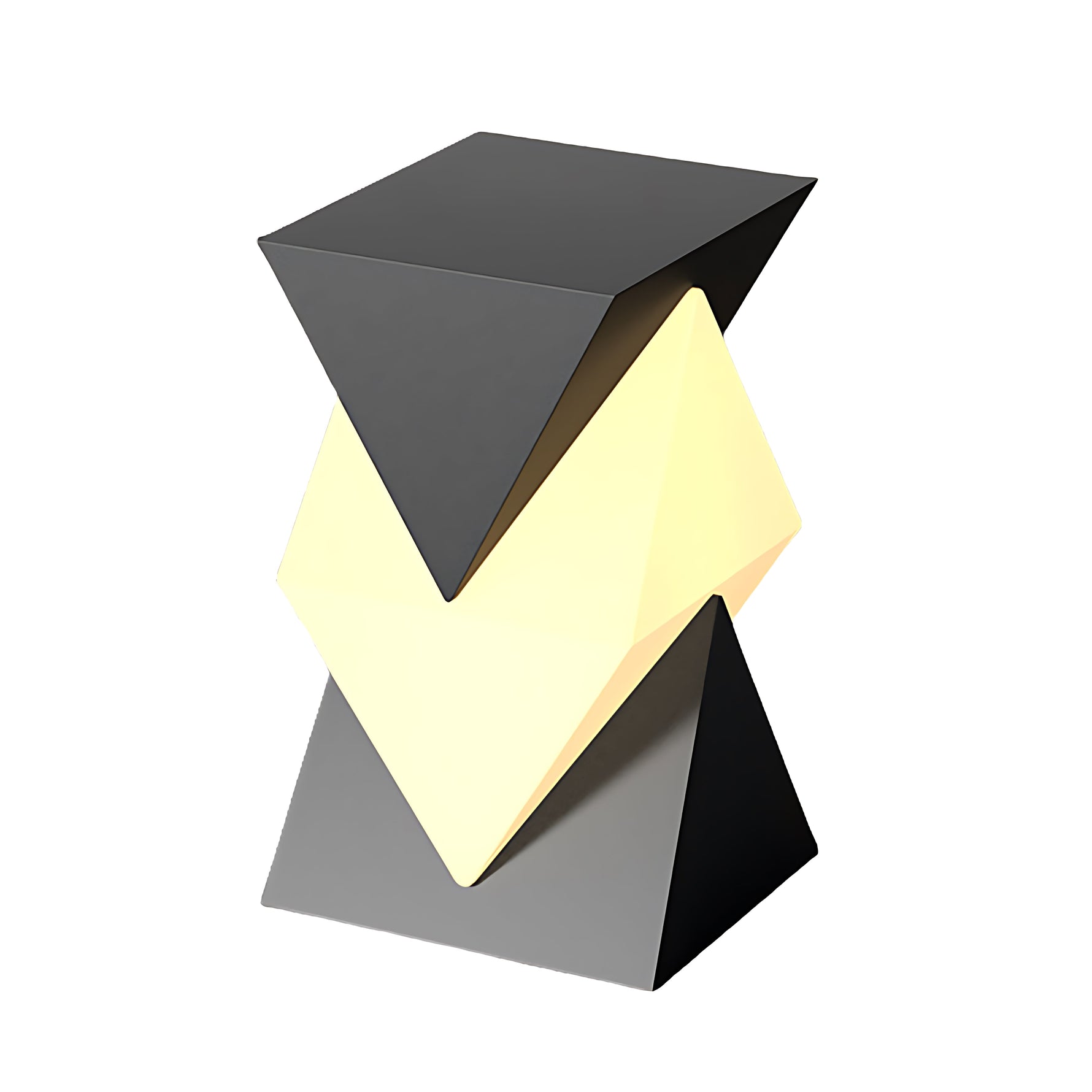Contemporary chevron-shaped pillar light with bold geometric form and integrated LED lighting