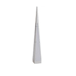 Contemporary triangular lighting fixtures enhancing stylish outdoor lounge area