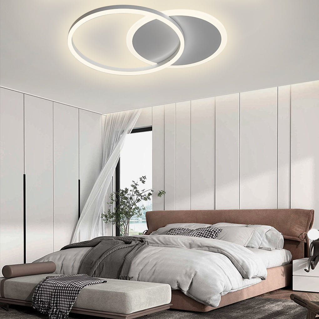 22'' Ambient LED Light Two Ringed Flush Mount Ceiling Light with Bulb - Lamp Outdoor